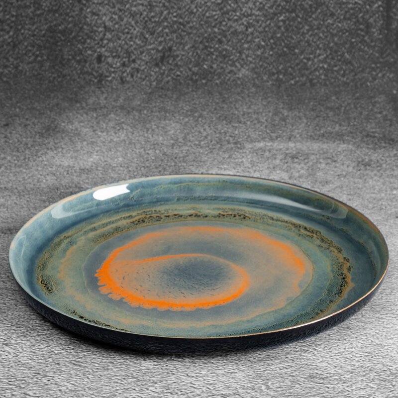 Patera szklana Eva 02 zielona fi 28 x 2 cm – stylowa ozdoba stołu