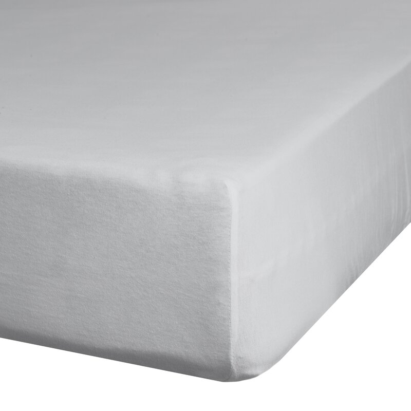 Prześcieradło jersey jasnoszare 120 x 200 x 25 cm – miękkie i otulające