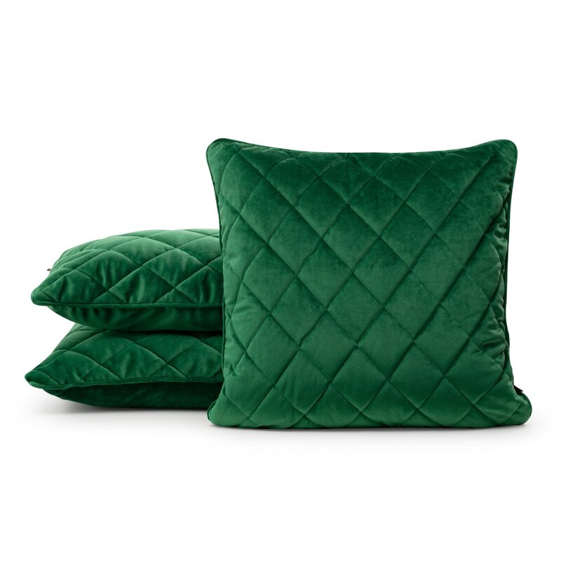 Poszewka velvet ciemnozielona 45 x 45 cm – doda przytulności