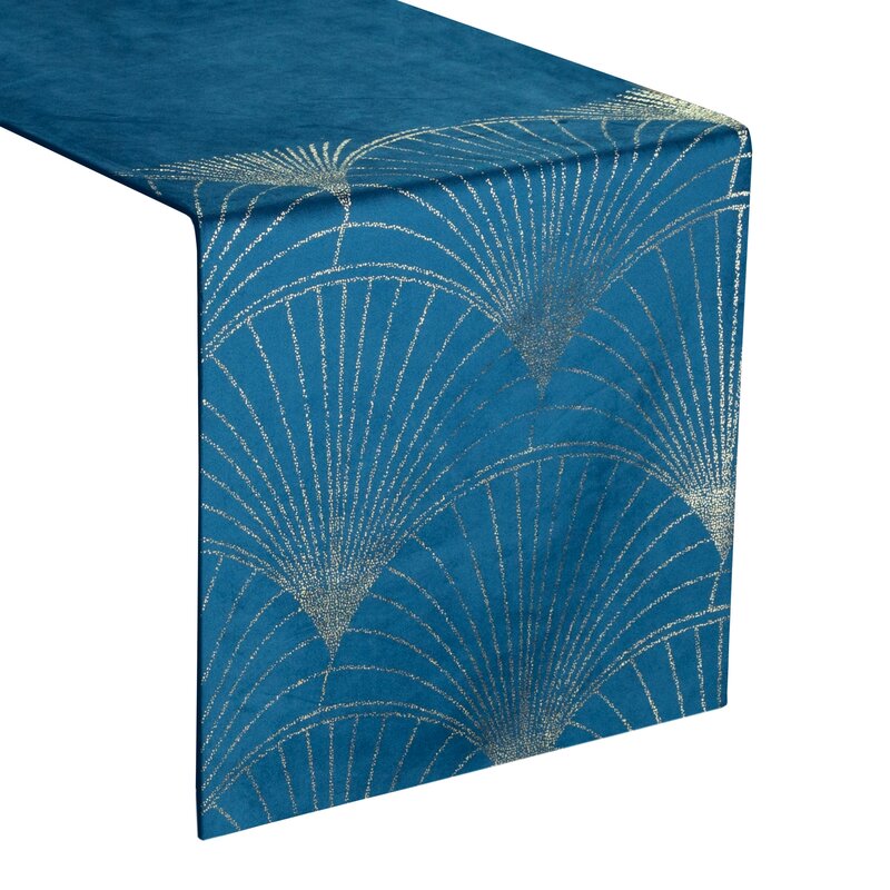 Bieżnik welwet Blink granatowy 35 x 220 cm – doda szyku na stole