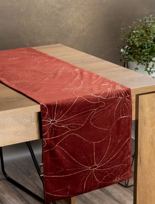 Bieżnik na stół Blink ceglasty 35 x 140 cm – doda ciepła wnętrzu