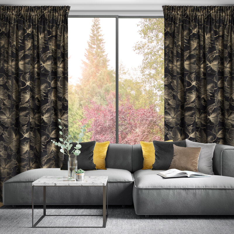 Zasłona gotowa Stella czarna 140 x 300 cm – zaciemnia pomieszczenie