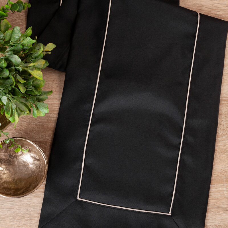 Bieżnik Madele czarny 40 X 140 CM – do jadalni i salonu