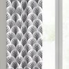 Zasłona gotowa KARIN biała 140 X 250 CM – z geometrycznym wzorem Art Deco