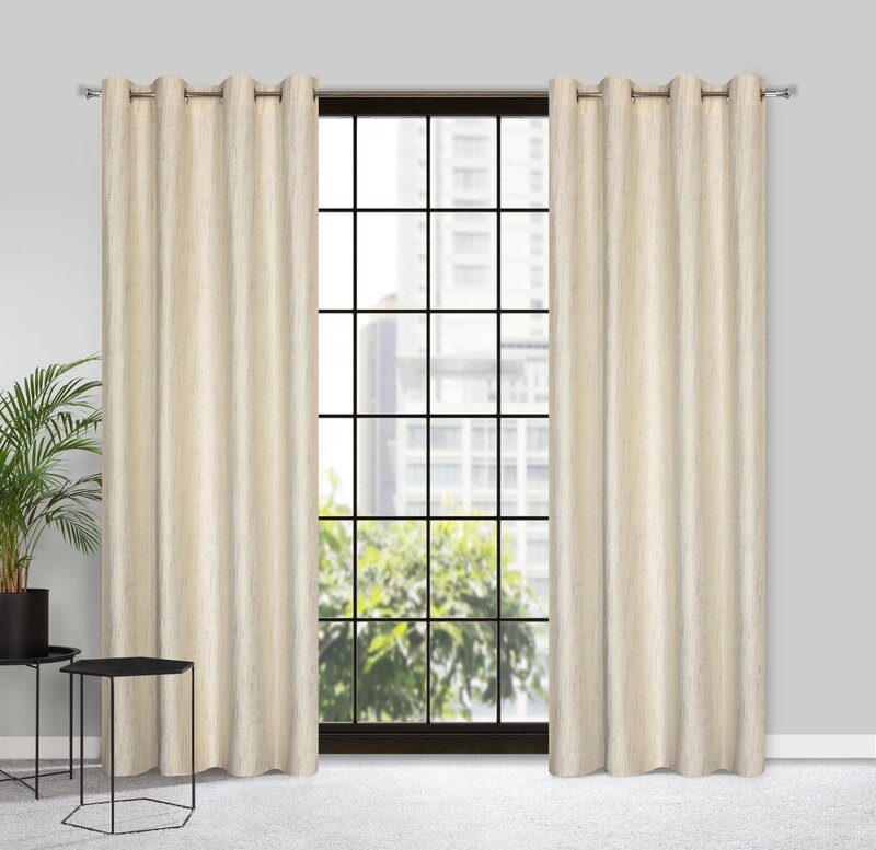 Zasłona gotowa kremowa 140 x 250 cm – dodaje ciepła wnętrzu