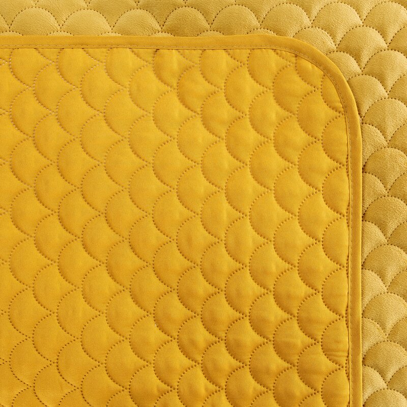 Narzuta velvet Ariel musztardowa 220 x 240 cm – doda ciepła sypialni