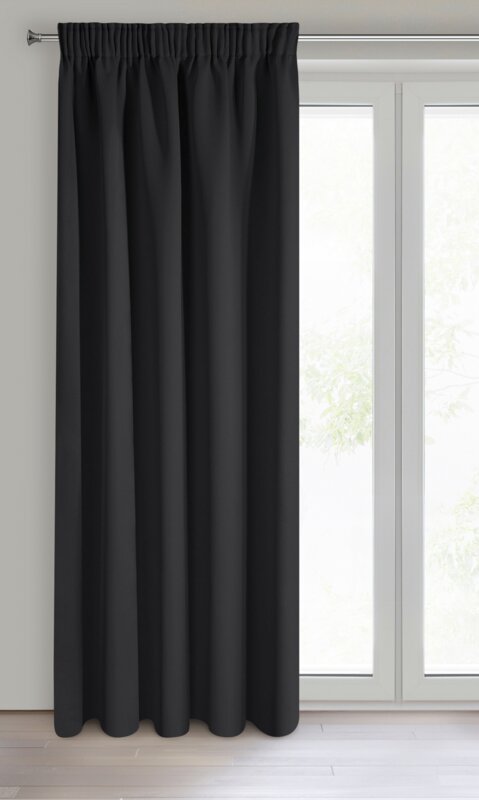 Zasłona gotowa Logan czarna 135 X 270 cm – skutecznie zaciemnia wnętrze