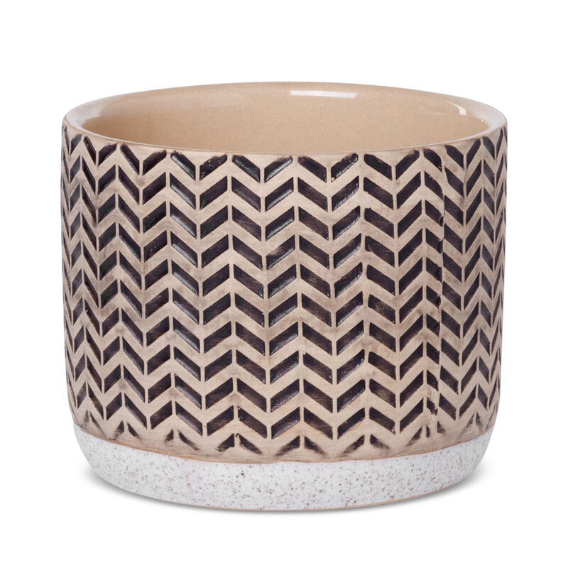 Doniczka ceramiczna kremowa fi 12 x 10 cm – do roślin na parapet