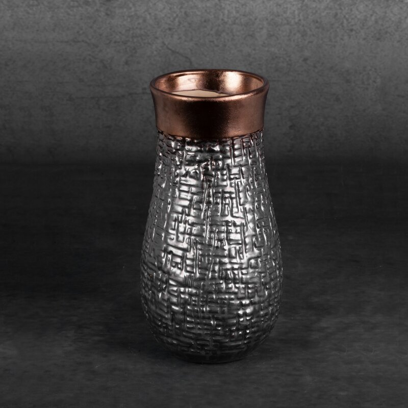 Wazon ceramiczny Morena stalowy fi 14 x 27 cm – idealny na kwiaty