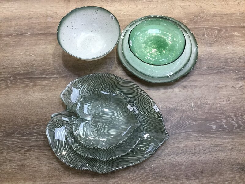 Patera szklana TC/MONTE/PAT/3 zielona 38x34x4 cm – idealna na owoce