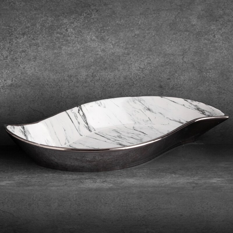 Naczynie dekoracyjne Sana białe 36 x 19 x 6 cm – idealne na owoce
