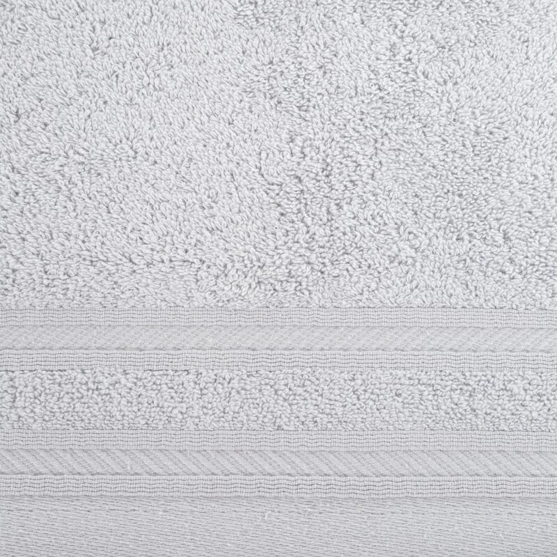Ręcznik kąpielowy 70X140 cm bawełniany kolor srebrny z ozdobną bordiurą 500 g/m2 KELY – miękki i chłonny