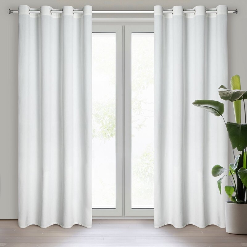 Zasłona gotowa biała 140 x 250 cm – zaciemnia i wycisza