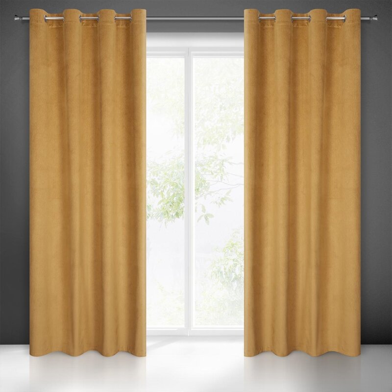 Zasłona gotowa LILI żółta 140 x 250 cm – wprowadza ciepło