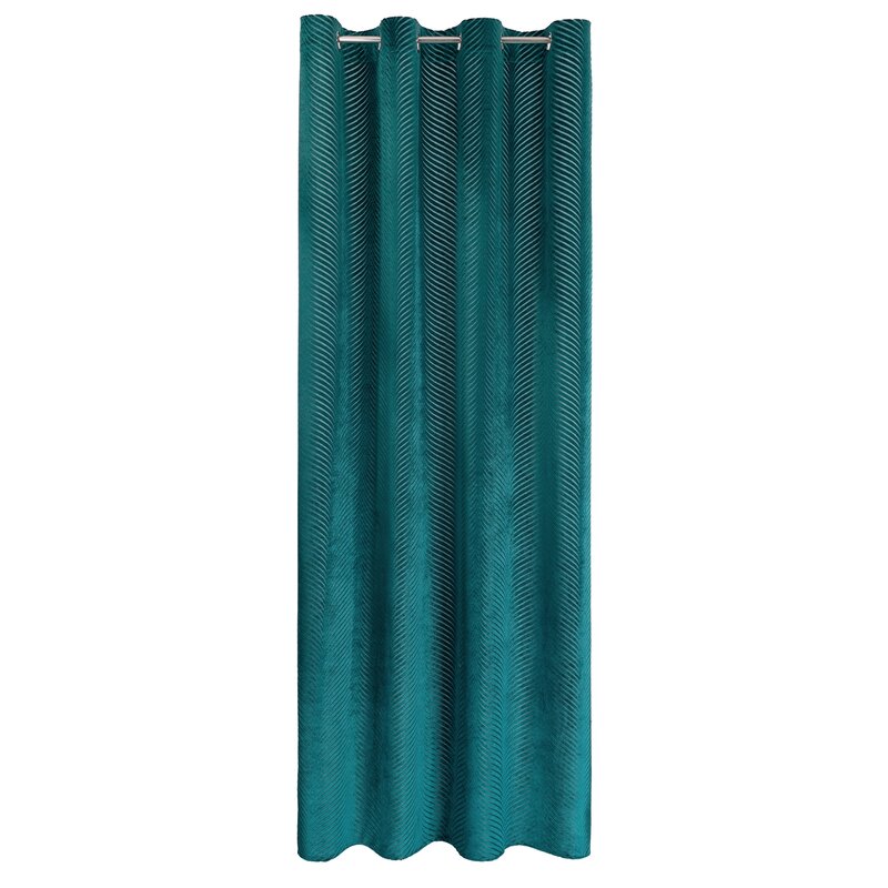 Zasłona gotowa Lussi ciemnoturkusowa 140 X 250 cm – welwetowa, miękka w dotyku