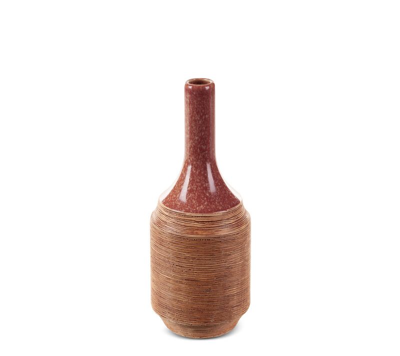 Wazon ceramiczny Elda czerwony fi 12 x 29 cm – na susze i kwiaty
