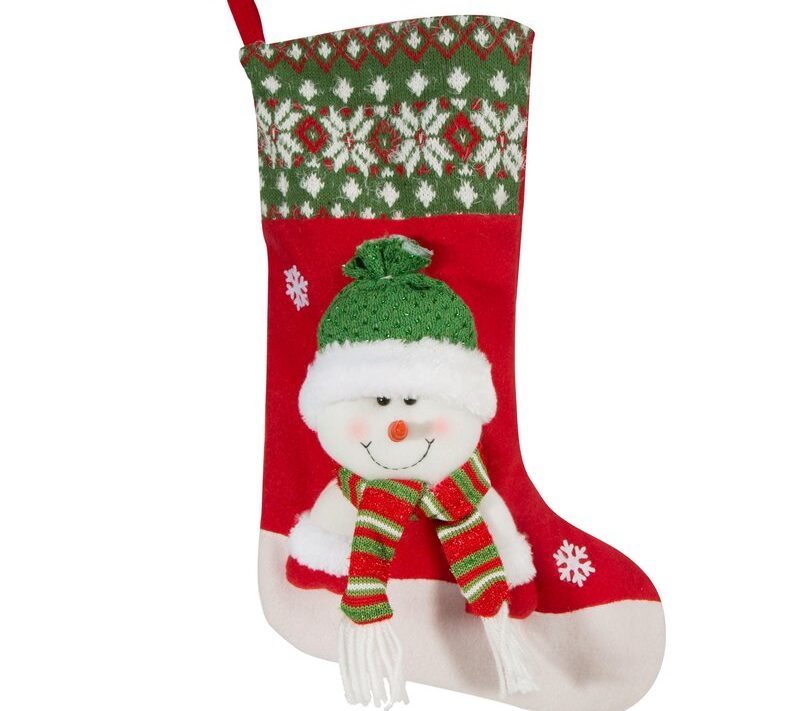 Skarpeta świąteczna Snow czerwona 50 cm – idealna na prezenty