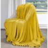 Koc flanelowy Dolly musztardowy 150 x 200 cm – wprowadza ciepło