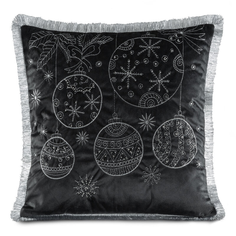 Poszewka świąteczna czarna 45 x 45 cm – dodaj uroku świętom