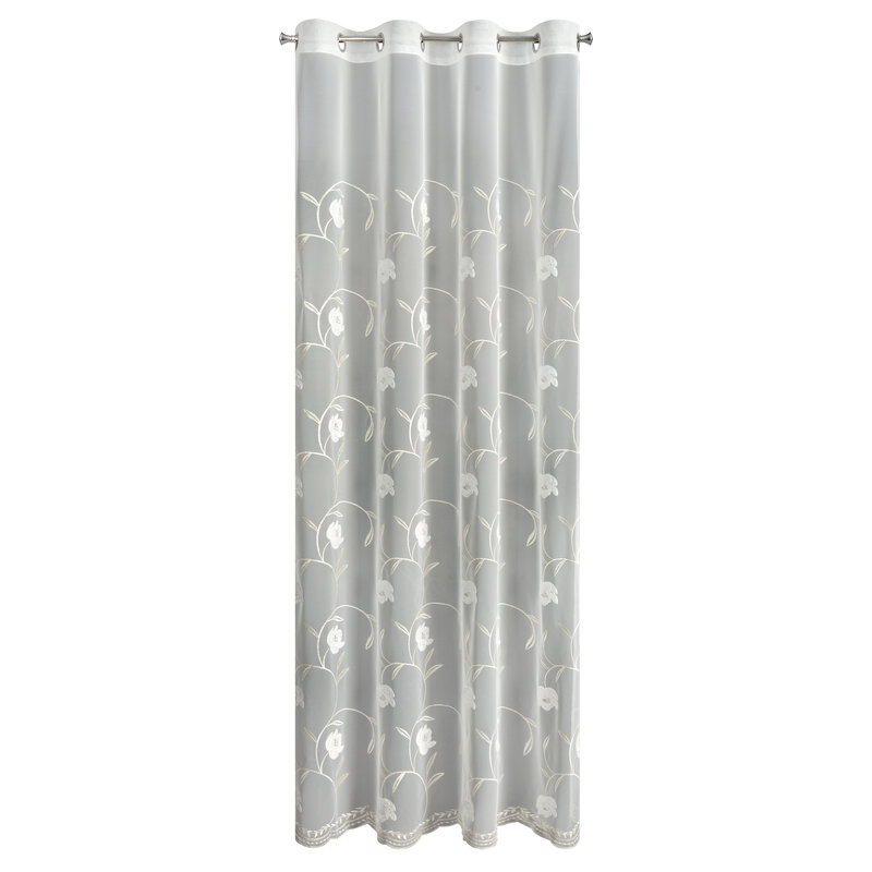 Firana gotowa AMIRI kremowa 140 X 250 CM – z delikatnym haftem