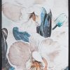 Obraz ręcznie malowany bukiet kwiatów beżowy 60 X 60 cm – dodaje harmonii wnętrzu