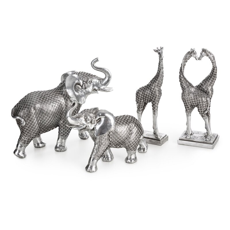 Figurka ceramiczna EVAN stalowa 13 X 30 X 25 CM – do salonu i gabinetu