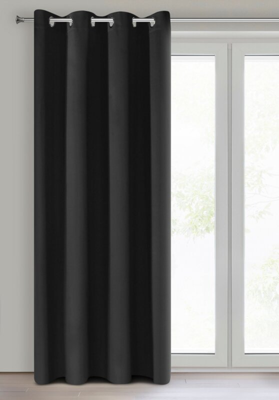 Zasłona gotowa Nerisa czarna 140 x 250 cm – zaciemnienie sypialni