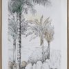 Obraz ręcznie malowany palmy szary 45 X 60 X 2.5 CM – egzotyczny akcent