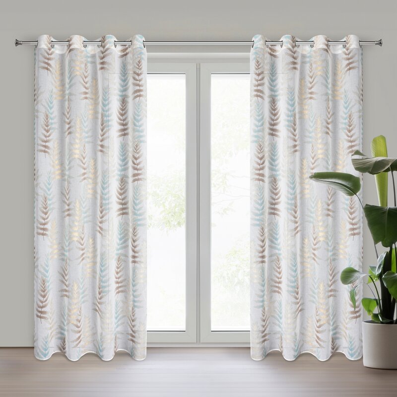 Zasłona gotowa Ruti kremowa 140 x 250 cm – delikatny nadruk