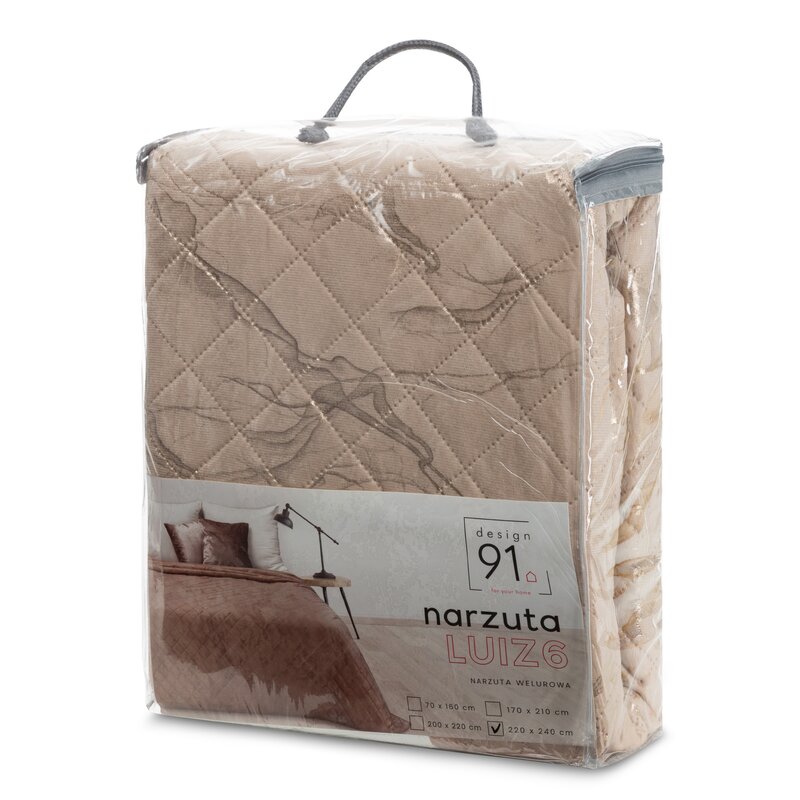 Narzuta pikowana D91 beżowa 170 x 210 cm – przyjemna w dotyku
