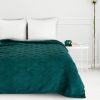 Koc flanelowy Caro ciemnozielony 150 x 200 cm – otula komfortem