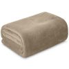 Koc flanelowy Simple beżowy 150 x 200 cm – miękki i ciepły