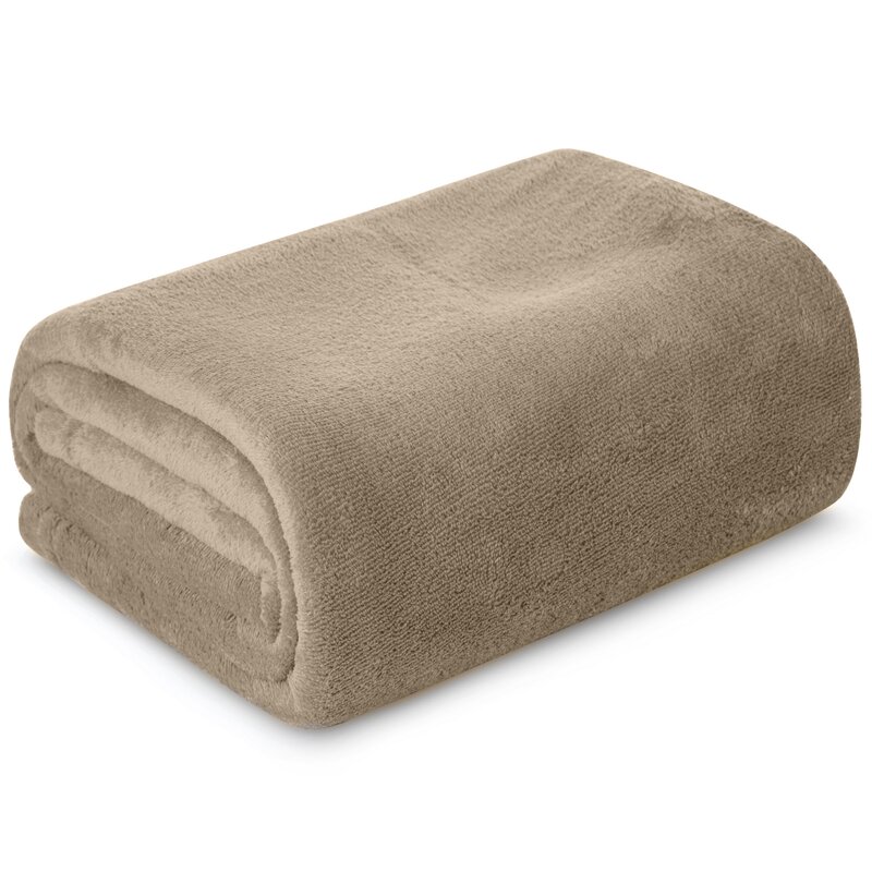 Koc flanelowy Simple beżowy 150 x 200 cm – miękki i ciepły