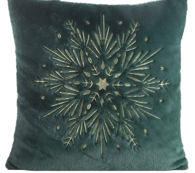 Poszewka świąteczna ciemnozielona 45 x 45 cm – idealna dekoracja