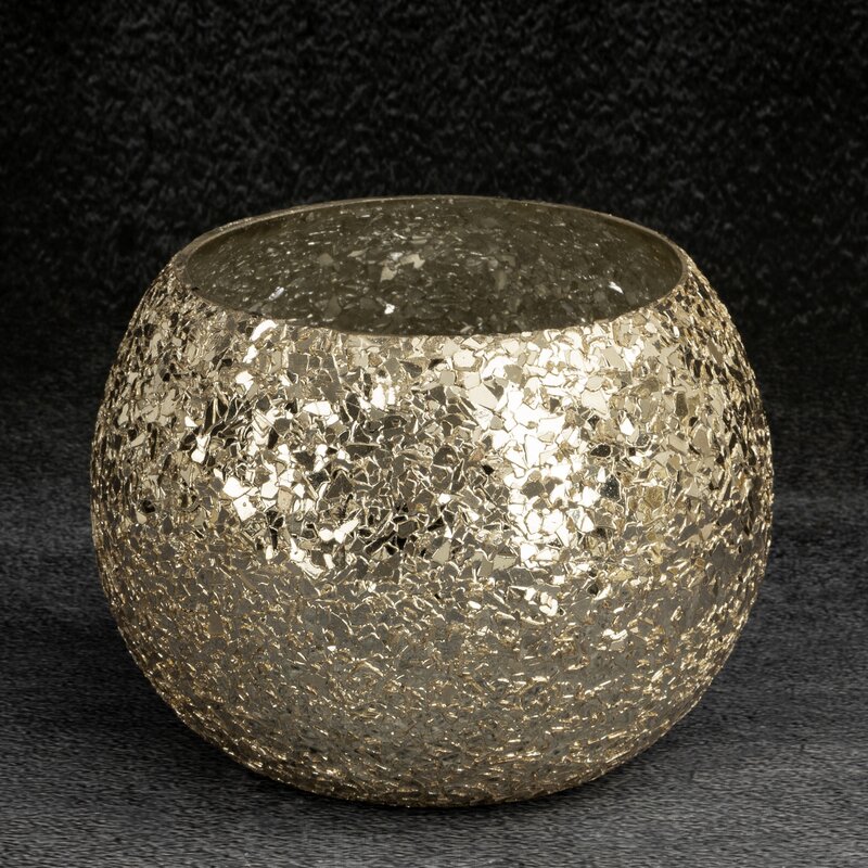 Świecznik szklany Melia złoty 10 x 14 cm – doda blasku wnętrzu