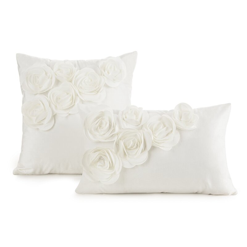 Poszewka Flores 1 kremowa 45 X 45 CM – miękka w dotyku