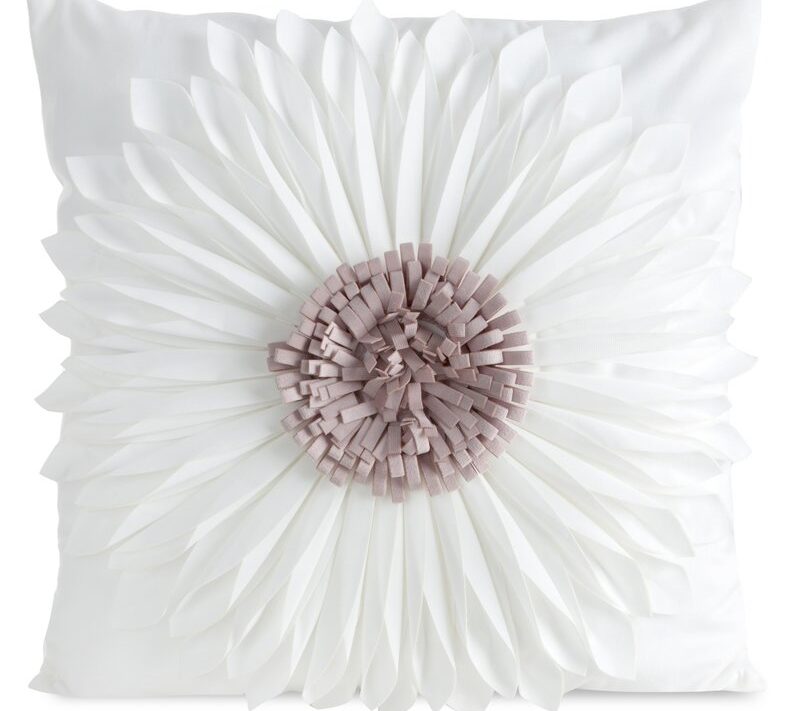 Poszewka dekoracyjna Flores 3 kremowa 45 X 45 CM – miękka welwetowa faktura