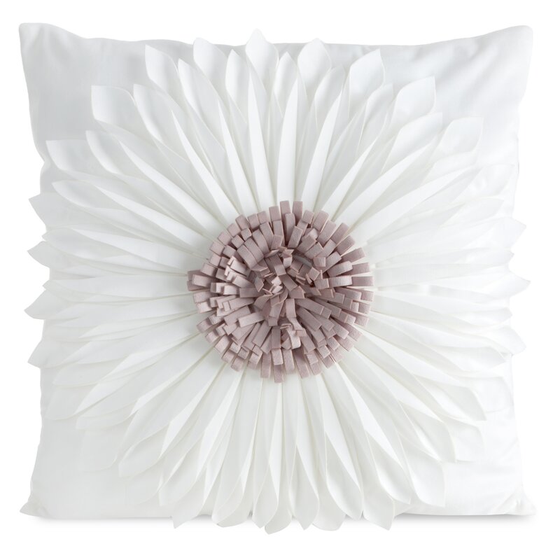 Poszewka dekoracyjna Flores 3 kremowa 45 X 45 CM – miękka welwetowa faktura