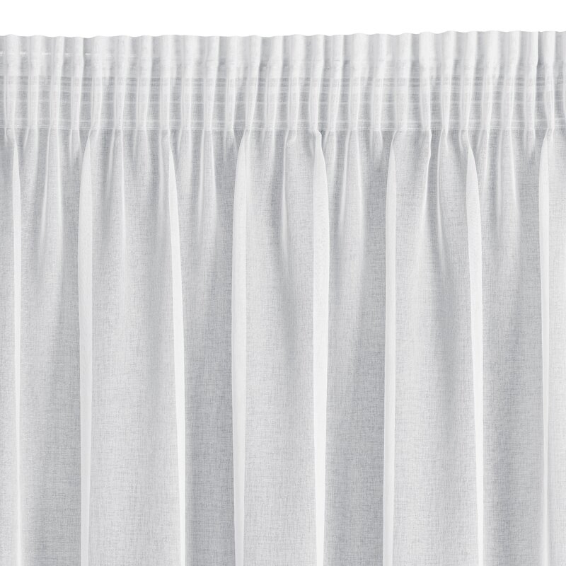 Firana gotowa Carli na taśmie biała 140 X 270 CM – idealna do salonu i sypialni