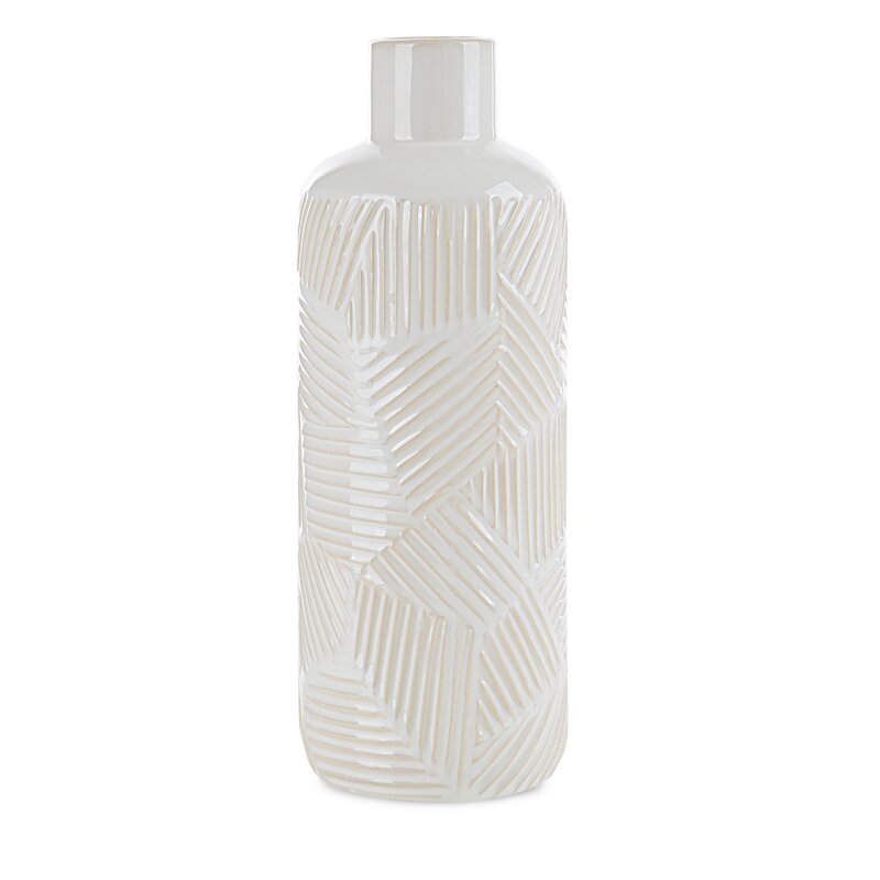 Wazon ceramiczny Romina kremowy 12 x 33 cm – na susze i kwiaty