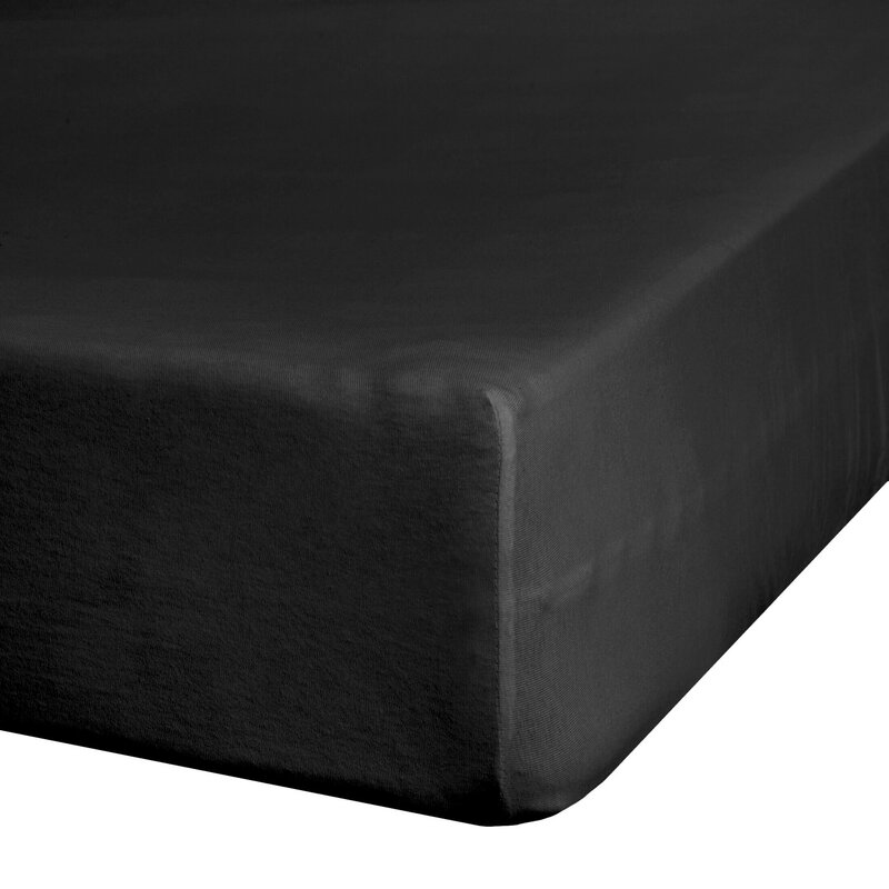 Prześcieradło jersey czarne 90 x 200 x 25 cm – miękkie i wygodne