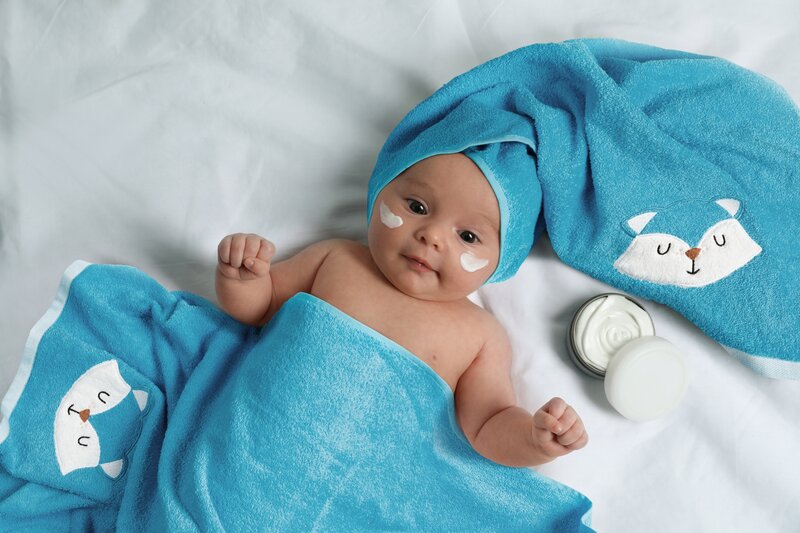 Ręcznik dla dziecka Baby70 niebieski 100 x 100 cm – miękki i chłonny