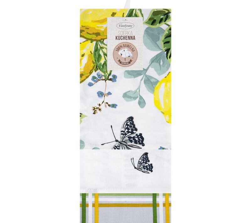 Komplet ściereczek kuchennych 3szt 50x75 cm bawełniany kolor naturalny, żółty 200 g/m2 LEMON – wniesie świeżość