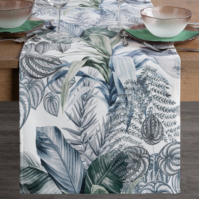 Bieżnik welwetowy D91/O/DAVOS2 biały 40x140 cm – doda świeżości