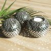 Kula ceramiczna Mirona srebrna fi 12 x 11 cm – pięknie odbija światło
