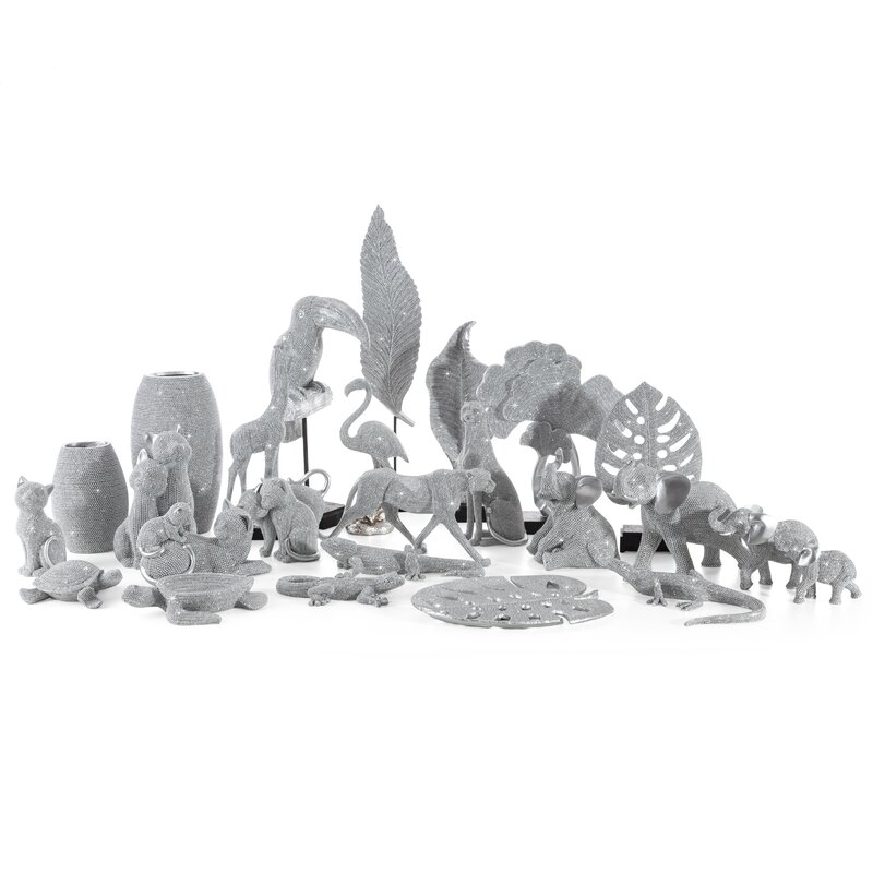 Figurka ceramiczna Eldo srebrna 19 X 10 X 4 CM – subtelny blask