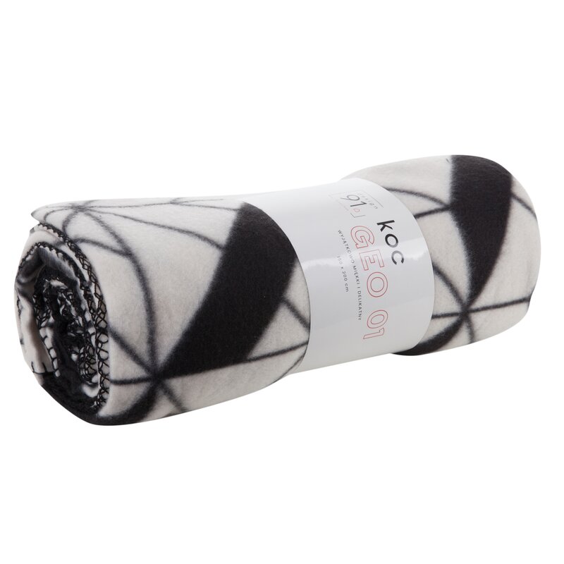 Koc polarowy D91 GEO 01 beżowy 150 x 200 cm – ciepły i miękki