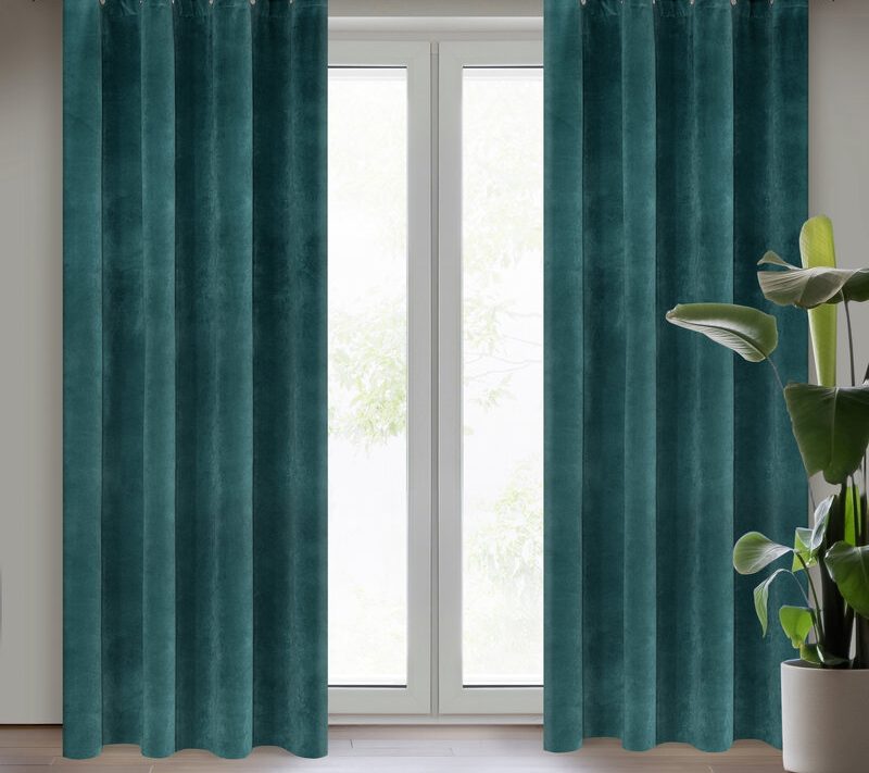 Zasłona gotowa Villa ciemnoturkusowa 140 x 250 cm – zaciemniająca i stylowa