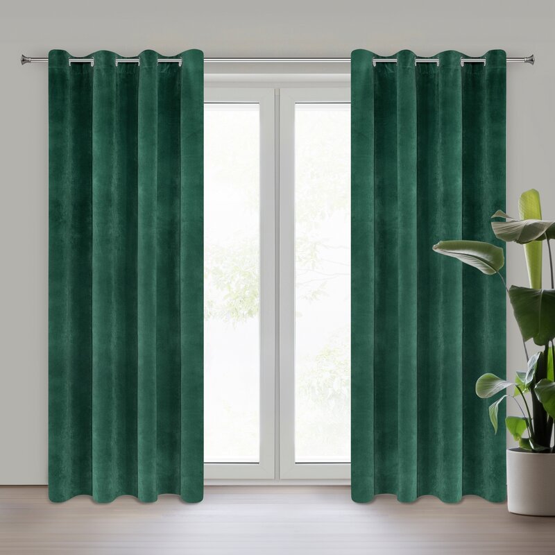 Zasłona gotowa Villa ciemnozielona 140 x 250 cm – zaciemniająca i stylowa