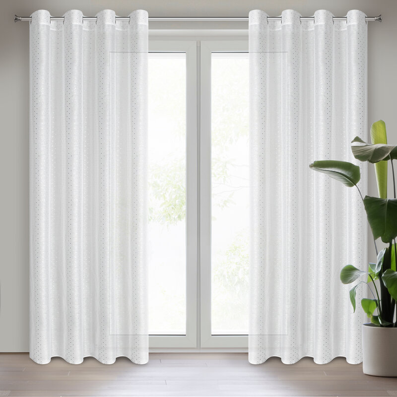 Firana gotowa SIBEL biały 140 x 250 cm – rozprasza światło